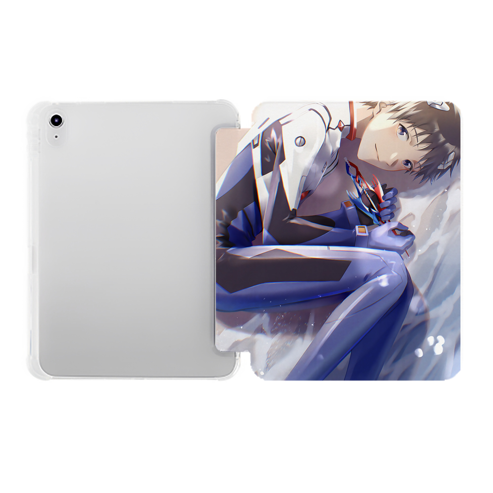（画像用） EVA 新世紀エヴァンゲリオン IPad ケース ペン収納付き 三つ折りスタンド PUレザー×シリコン 対応機種9.5/10.5/10.9インチ